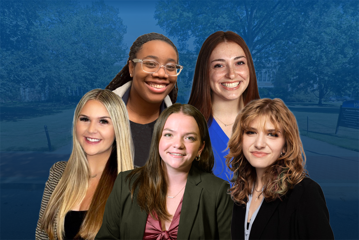 UD's Department of Communication presented its 2023 awards to five graduating seniors, recognizing the achievements of Trinity Amankwa-Awuah, Elyse DiPisa, Stella Galli, Meghan Roessler, and Gina Cosenza.